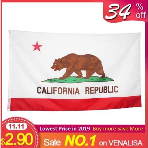 CANDIWAY California Flag USA Flag Polyester Banner Indoor Outdoor New United States state flags 90*150CM