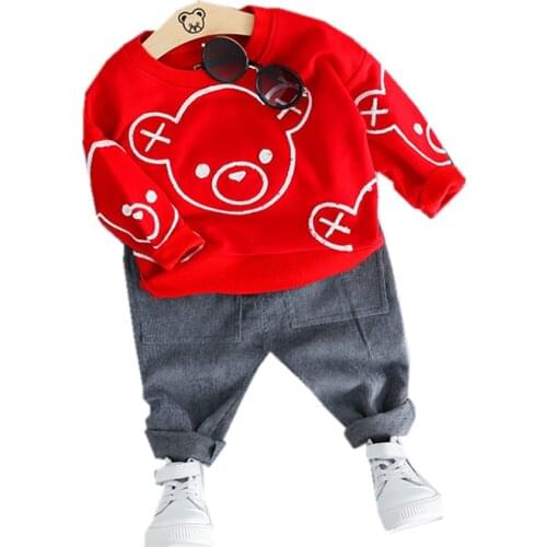 New Spring Autumn Baby Boy Clothes Suit Children Girls Cartoon T Shirt Pants 2Pcs/sets Toddler Fashion Clothing Kids Tracksuits