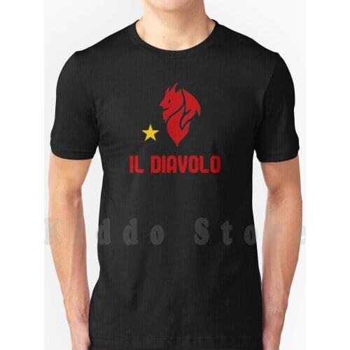 Il Diavolo T Shirt DIY Big Size 100% Cotton Diavolo Il Diavolo The Devil Red Devil Calcio Soccer Football Italia Italian