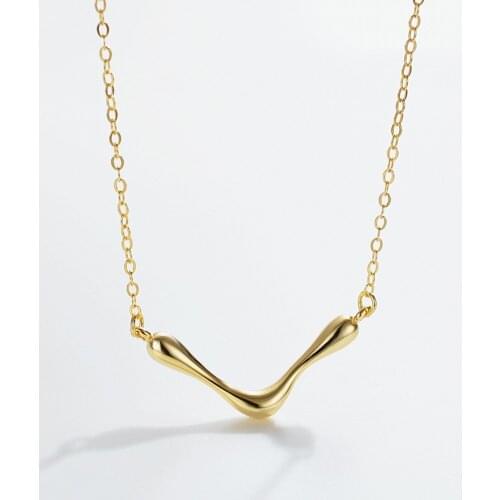 100% S925 Sterling Silver ins niche simple V letter Pendant Women Fashion Jewelry Party Punk Maxi Collier Long Necklace Gift