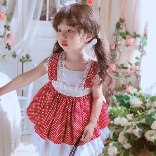 3pcs Summer Spanish Princess Dress Girl Dot Vest Dress Little Girl 2 Year Old Baby Girl Clothes Toddler Girl Christmas Outfits