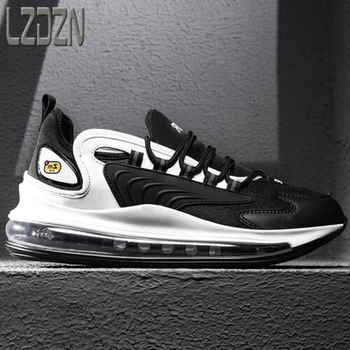 Summer Trendy Shoes All-Match Trendy Mens Shoes Running Sports Daddy Ins Full Palm Cushion Running Shoes Pure Black Inner Incre