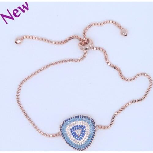 Fashion Jewelry Adjustable hot fashion turkish eye design box chain trendy stylish women luxury elegance cz wedding bracelet