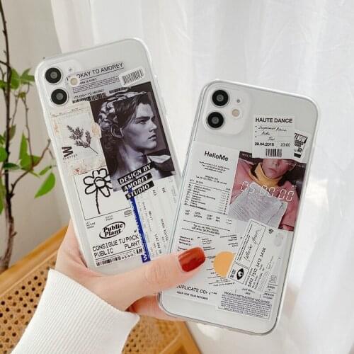 Fashion Barcode Stamps Label Photo Phone Case For iphone 11 Pro Max XS XR SE 2020 7 8 Plus X Silicon Clear Soft Back Cover Coque