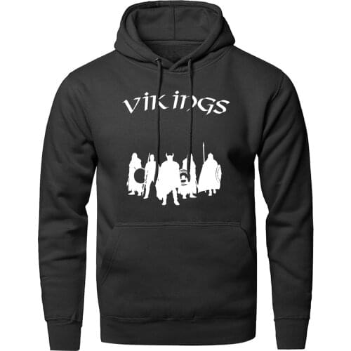 Men popular vikings printed hooded new style drawstring hoodies trend pattern 2020 spring autumn slim fit fluffy fleece jackets