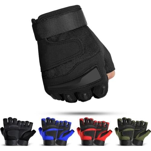 Men Outdoor Sports Fishing Half Finger Gloves Wear-Resistant Breathable Tactical Military Airsoft Paintball Cycling Motorcycling