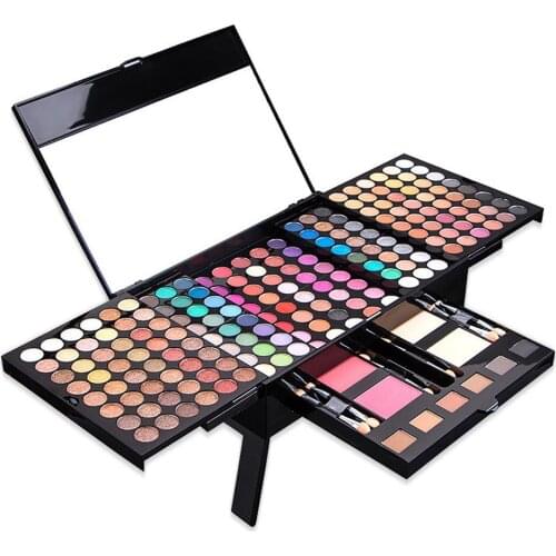 Makeup Kit, Multipurpose Eyeshadow Palette, 4 Double-ended Eyeshadow Brush, Full Makeup Essential Starter Kit for Beginners, Gir