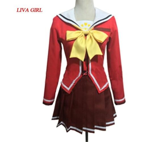 New Anime Charlotte Nao Tomori Red School Uniform Cosplay Costume