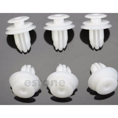 New 10pcs Nylon Trim Board Panel Retainer Clips Rivet Fasteners White for Toyota