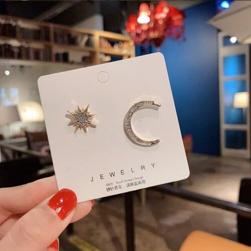 New Arrival Classic Star Moon Drop Earrings Women Asymmetric Geometric Dangle Earrings Female Korean Fashion Jewelry Brincos