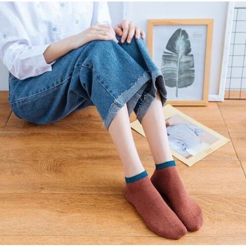 Solid socks for women spring/summer 2019 new cotton Sock Slippers cotton socks 12pairs/lot