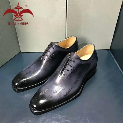Great Grey Shoes 100% Handmade Leather Shoes Men Oxford Derby Wedding Office Party Shoes Custom Make Patina Grey Color