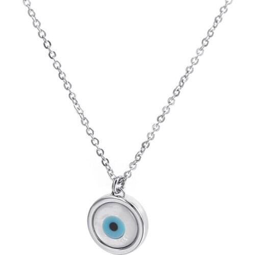 Blue Evil Eye Necklace Turkish Crystal Pendant For Women Choker Clavicle Chains For Men Gold Stainless Steel Jewelry