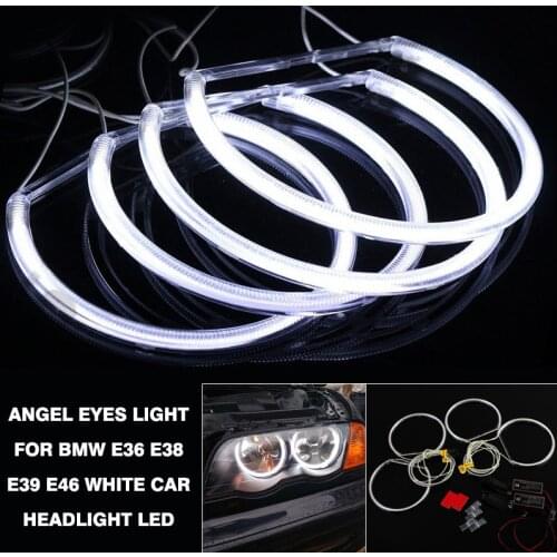 Pcmos Car Lights Angel Eyes Light Fit For BMW E36 E38 E39 E46 White Car Headlight LED CCFL Halo Rings Decorative Lamp 2019 New
