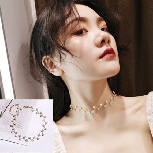 Faux Pearl Simple collar clavicle exaggerates Necklace for women girl Party fashion jewelry choker mujer accesorios