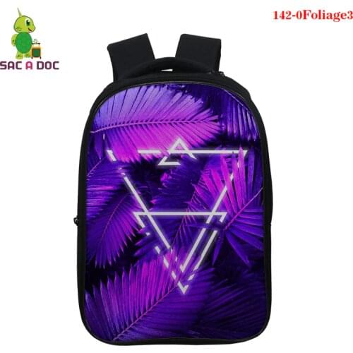 Nature Foliage Shine Backpack Students Zipper 14 Inch Primary School Bags Teenager Burden Alleviation Boys Girls Travel Mochila