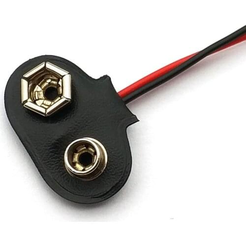 15cm Black Red Cable Connection 9V Battery Clips Connector Buckle