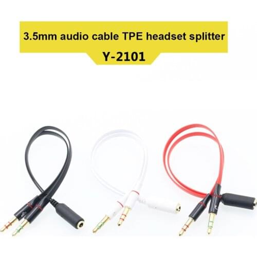 Multimedia Audio Split Cable 3.5mm Dual 2 Male to Female Plug Jack Stereo Audio Mic Y Splitter Cable New Arrival
