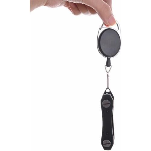 Telescopic Keychain Black Anti-Theft Anti-Lost Elastic Buckle Key Hanging Key Ring for Camping Hiking Outdoor