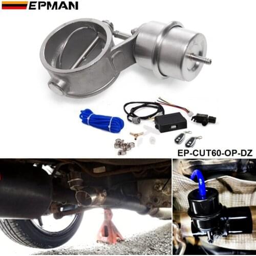 Exhaust Control Valve CUTOUT 2.3" 60mm Pipe Open Style With Vacuum Actuator with Wireless Remote Controller Set EP-CUT60-OP-DZ