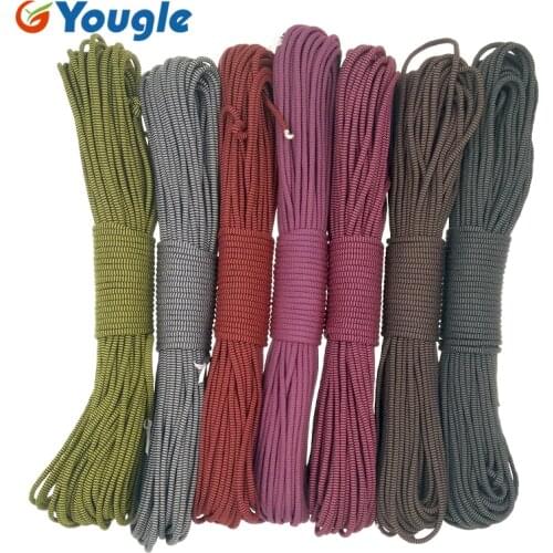 YOUGLE Paracord 550 Parachute Cord Lanyard Rope Mil Spec Type III 7Strand 100FT ClimbingCamping survival equipment 137-143