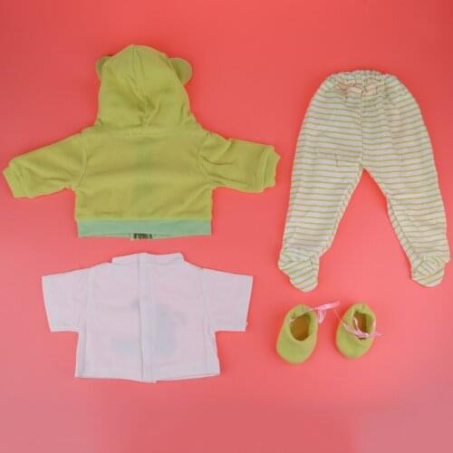 Cute Printing Clothes Suit Green for 22-23inch Reborn Doll Outfit Accessory