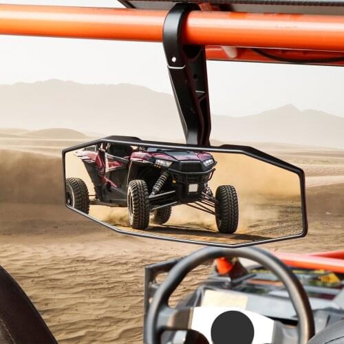 X Autohaux 10" UTV Rear View Mirror 1.75" Clamp Racing Center Rear View Mirrors Convex Wide Vision for Polaris General XP RZR