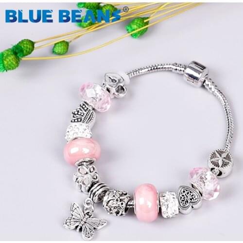 2020 Bracelets For Women Jewelry Beads Bracelet Charms Chakra Bracelet Love Girls Bracelet Stainless Steel Butterfly Boho Punk