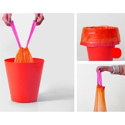 1 Roll Of 15 Multicolor Drawstring Garbage Bags Bathroom Bedroom Office Garbage Bag Sturdy And Durable Multifunctional Bag