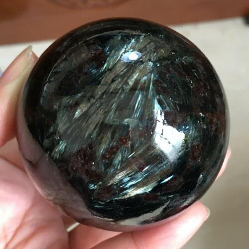 1pc 380-400g Natural Astrophyllite Quartz Qrystal Fireworks Stone Balls sphere Healing Gifts For Home Decoration