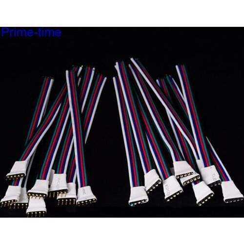 10pairs 5pin Male And Female LED Connector With 15cm Cable Cord For 5050 SMD RGBW or RGBWW LED Strip Light