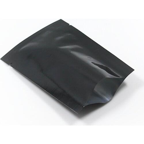 1000Pcs Packaging Bags Black Pure Aluminum Foil Bag Open Top Heat-seal Vacuum Food Bags for Spice Powder Storage Moisture Proof