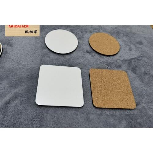200pcs/Lot Sublimation Blank Coasters Customized MDF Square Circle Hardboard Coaster Sublimation Cup Pad Slip 10x10cmx4MM