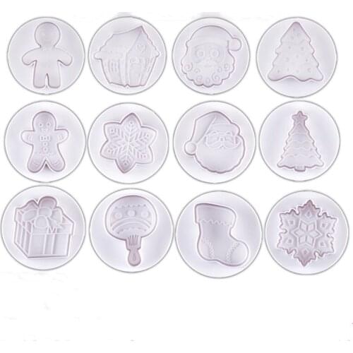 2020 Cake Tools 4pcs Christmas Cutter Set Santa Claus Cookie Cutters Snowman Tree Biscuit Fondant Mould Baking Sugarcraft Mold