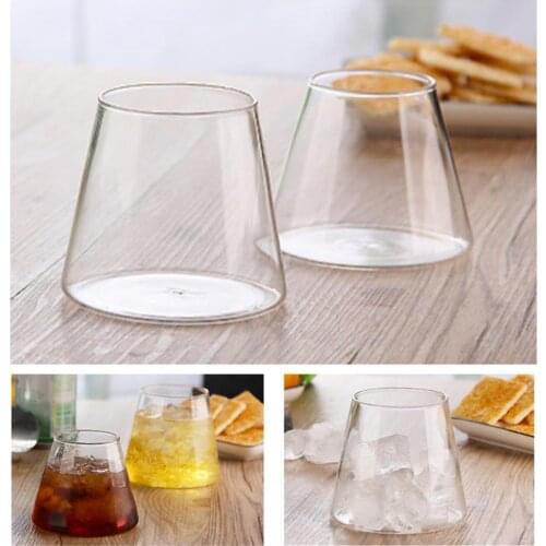 250/300ml Tea Cups Juice Beer Glasses Coffee Mug Water Bottle Heat Resistant Clear Irregular Ice Cream Whisky Beer Glass Cup Mug