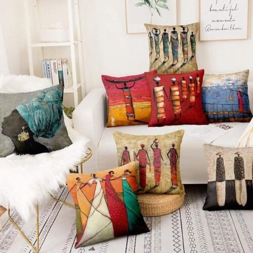 African Abstract Painting Art Print Pillowcase Home Pillow Decoration Cushions Decorative Pillow Home Decor Sofa Throw Pillows
