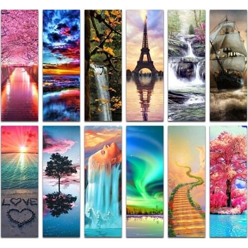 5D DIY Diamond painting Cross stitch scenery River Full Round Diamond embroidery landscape Full Square Diamond mosaic waterfall