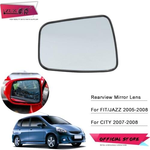 ZUK Car Rearview Door Mirror Lens For HONDA FIT JAZZ CITY GD1 GD3 GD6 GD8 2003-2008 Rear View Side Mirror Glass Without Heating