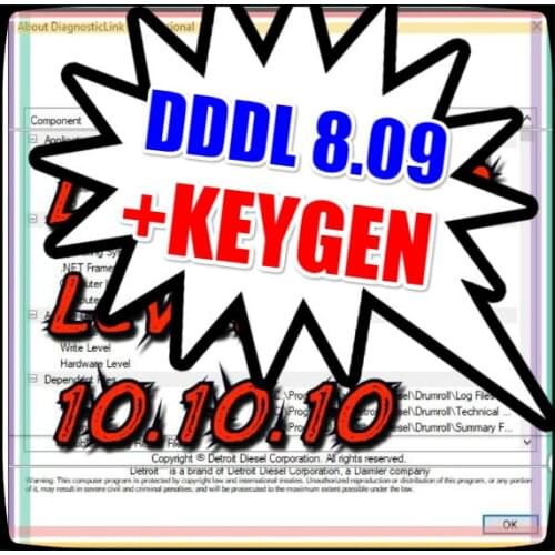 Detroit Diesel Diagnostic Link 8.09 DDDL WITH KEYGEN- Hardware Level 10 with additional features and GRAYED parameters support