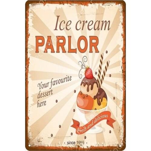 Fast Food Hot Dogs Pizza Ice Cream Pie BBQ Tin Sign Bar Cafe Home Kitchen Wall Decor Vintage Metal Painting Art Poster YI-075