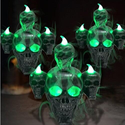 Halloween Decoration Skull Candle Light Candelabra Skull Party Lamp Skeletons Figurines Ghost Festival Atmosphere Decor Gifts