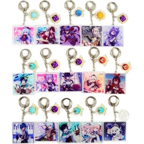 Project Creative Keychain Man Genshin Impact Acrylic Key Chain Women Key Holder Couples Keyring Kinsen Key Ring Wedding Brelok