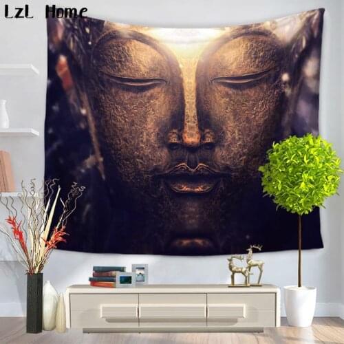 LzL Home Lucky Religion Digital Painting Tapestry Home Decor Wall Hanging Buddha Tapestries Door Curtain Dorm Sofa Chair Cover