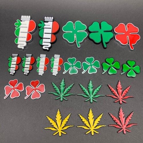 Metal Car Decoration Stickers Four-Leaf Clover Emblem Badge Decals For Alfa Romeo 147 159 GT Giulia Giulietta Stelvio Mito