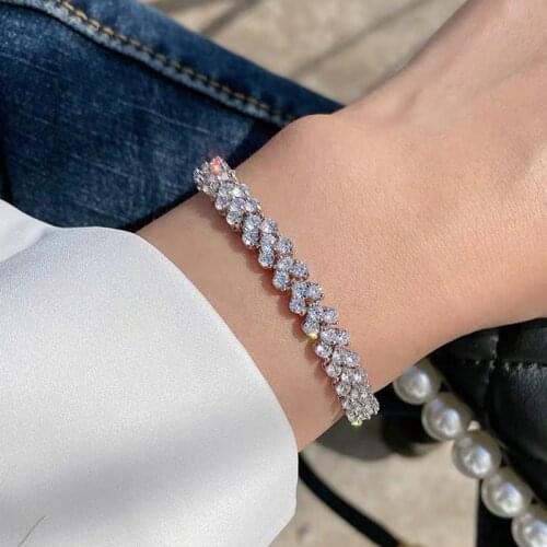ZHOUYANG Luxury Tennis Bracelet For Women Noble Wedding Hand Chain Shining Silver Color Cubic Zirconia Fashion Jewelry JSH001