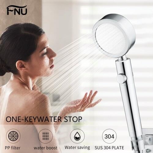 Handheld Metal Shower Head Filter for Bathroom Durable Round High Pressure Water Saving Showerheads Duchas Chuveiro Silver Color