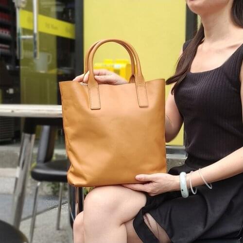 Senior Bucket Contracted Retro Leather Handbag Casual Fashionable Joker Classic Multi-Function Large Capacity Shoulder Bags