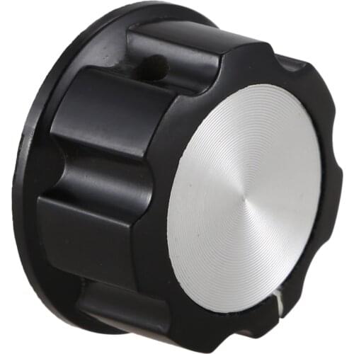 1Pc 44.5x19.5mm Silver Tone Top Potentiometer Volume Control Rotary Knobs 6Mm Shaft Hole