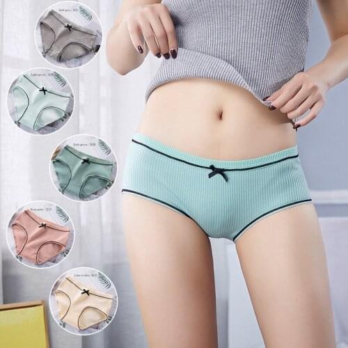 ATOXY Women Fashion Cotton Panties Soft Comfort Seamless Underwear Low-Rise Girls Breathable Briefs Ladies Lingerie 5Pcs/Lot
