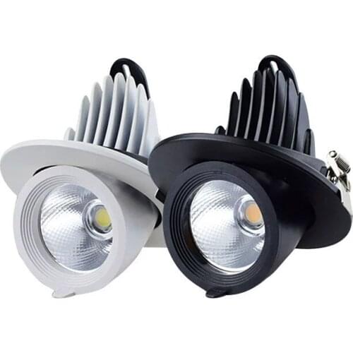 Dimmable LED Downlights, Indoor Lighting, 10W15W20W30W, AC85-265V, Adjustable, 360 °, COB